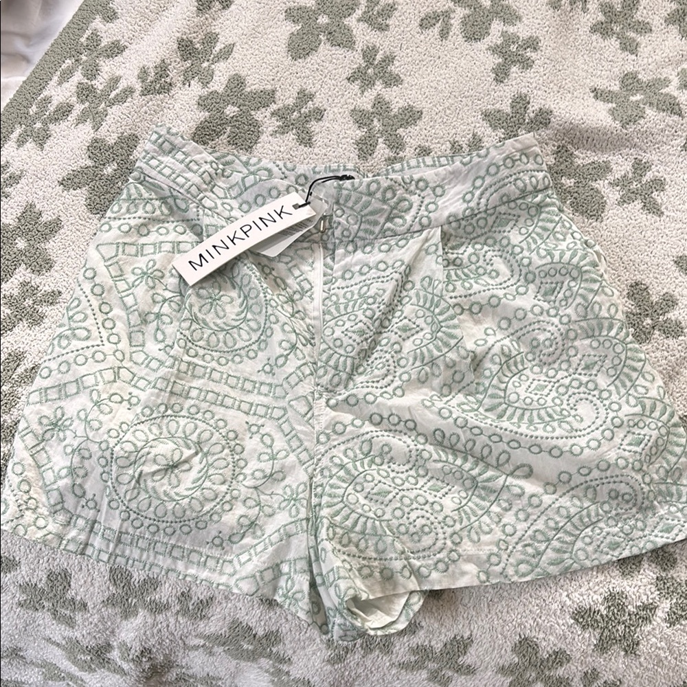 Minkpink Green Patterned Shorts
